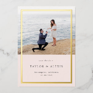 Invitation En Aluminium Image minimaliste rose vif Enregistrer la date