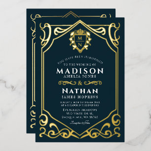 Invitation En Aluminium Imaginaire médiéval royal Mariage de monographie
