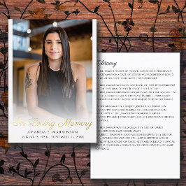 Invitation En Aluminium In Love Memory Photo Simple nécrologie Funéraire