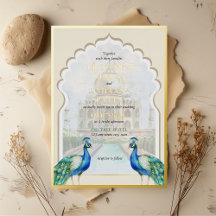 Indian Peacock Gold Taj Mahal Mariage esthétique