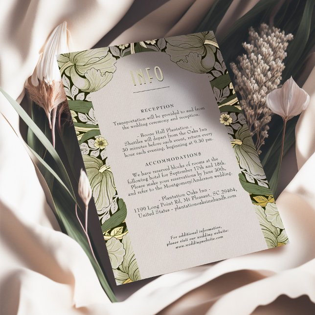 Invitation En Aluminium Info et détails Mariage à huile verte à chaud (Créateur téléchargé)