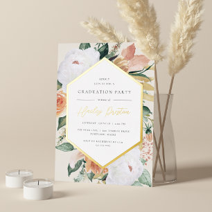 Invitation En Aluminium Ivoire   Desert Floral Graduation Party