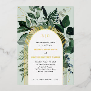 Invitation En Aluminium Jardin botanique moderne arqué mariage