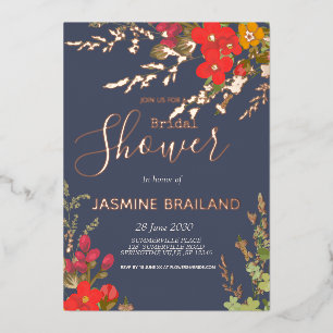 Invitation En Aluminium Jardin Floral Estival Fleurs Sauvages Enterrement