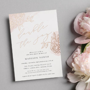 Invitation En Aluminium Jardin secret Baby shower Floral Twins