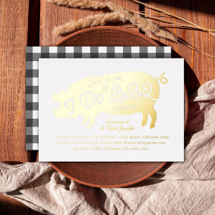 Invitation En Aluminium Je fais BBQ Engagement Party Gold