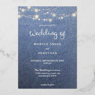 Invitation En Aluminium Jean Lace & String Mariage
