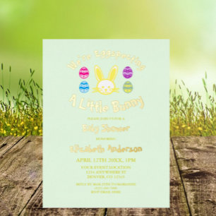 Invitation En Aluminium Jeter Un Petit Lapin Baby shower De Pâques
