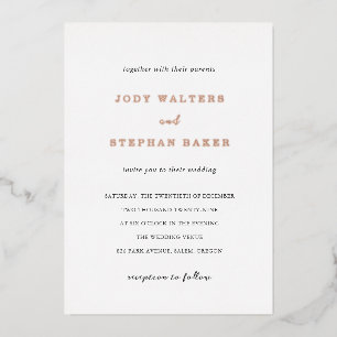 Invitation En Aluminium Jody Simple Mariage élégant