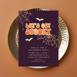Invitation En Aluminium Jolie "Faisons Peur" Fête Rétro d'Halloween