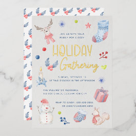 Invitation En Aluminium Jolie Noël Aquarelle Script Fête de Noël