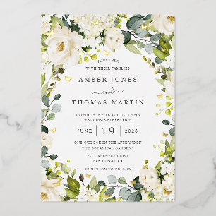 Invitation En Aluminium Jolie papillon floral or mariage