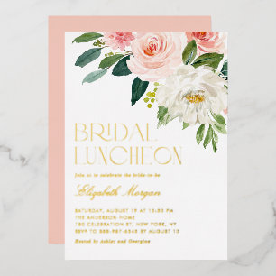Invitation En Aluminium Jolies Fleurs Aquarelle Jardin Luncheon de Mariage