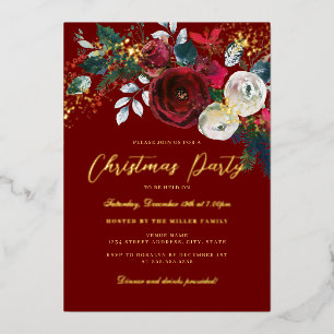 Invitation En Aluminium Jolly Gold Shimmer Foliing Noël Party