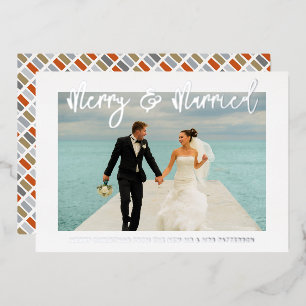 Invitation En Aluminium Joyeux et marié Mariage M & Mme Premier Noël