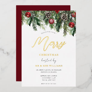 Invitation En Aluminium Joyeux Noël Fêtard Or