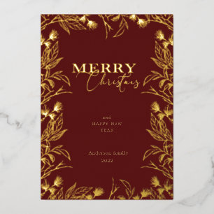 Invitation En Aluminium Joyeux Noël or calligraphie