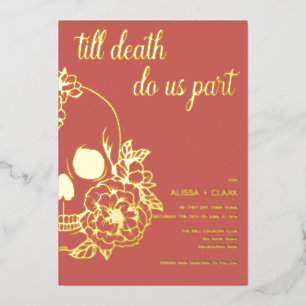 Invitation En Aluminium Jusqu'à ce que la mort nous sépare Crâne Moderne M