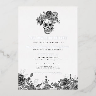 Invitation En Aluminium Jusqu'à la mort faisons-nous partie Mariage du crâ