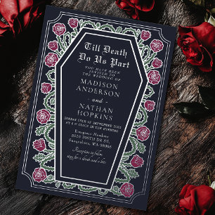 Invitation En Aluminium Jusqu'à la mort faisons-nous partie Rose noir Mari