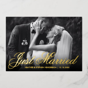 Invitation En Aluminium Juste marié   Merci Elegant Wedding Photo