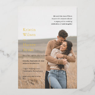 Invitation En Aluminium Kristin Photo Mariage moderne