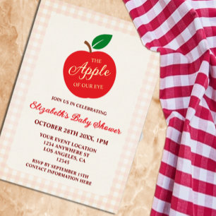 Invitation En Aluminium La Pomme De Notre Baby shower Oeil