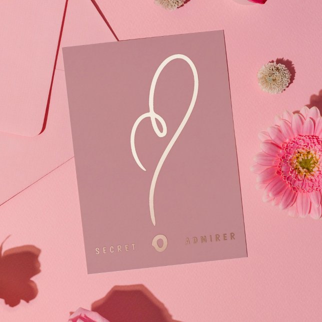Invitation En Aluminium L'Admirer Secret FUN HEUREUX Coeur Rose Valentine (Créateur téléchargé)