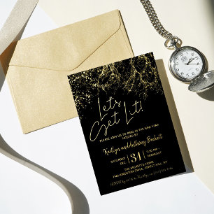 Invitation En Aluminium Laissons-nous ! Réel Soirée du Nouvel An