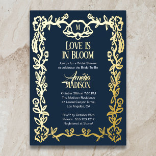 Invitation En Aluminium L'amour est en fleurs Mariage Vintage Floral
