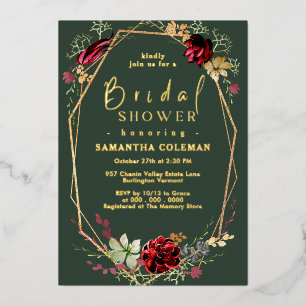 Invitation En Aluminium Lancement de mariage Geometric Boho Fleur sauvage