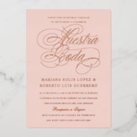Langue espagnole Notre Mariage Or Rose