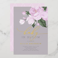 Lavande d'or Gris Floral Baby dans la douche en fl