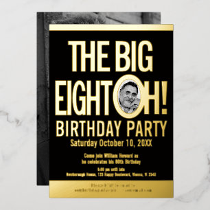 Invitation En Aluminium Le Big Eight 0h ! Photo graphique du 80e anniversa