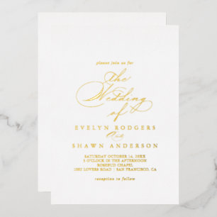 Invitation En Aluminium Le Mariage Élégant et Stylé de la Calligraphie d'O