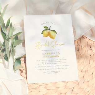 Invitation En Aluminium Lemon brillant et carreaux méditerranéens : Baby S