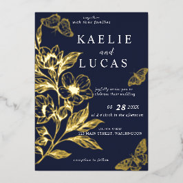 Invitation En Aluminium "Les Flores D'Or De L'Amour" | Mariage de marine r