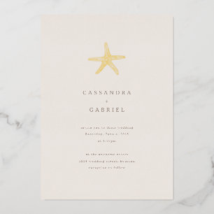 Invitation En Aluminium Lihue Mariage Étoile de Mer Dorée