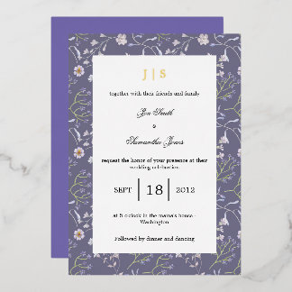 Invitation En Aluminium lilas floral pourpre