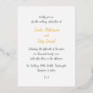 Invitation En Aluminium Linda Simple Mariage moderne