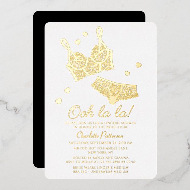 Invitation En Aluminium Lingerie Fête des mariées Panty Bachelorette (Recto/Verso)