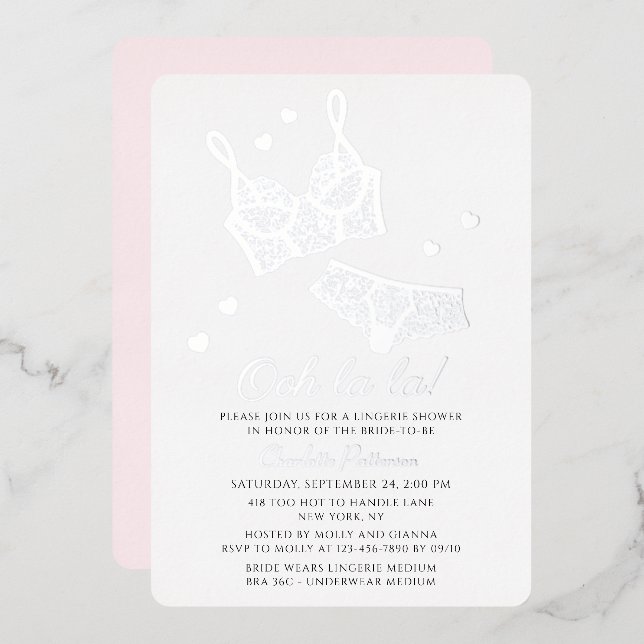 Invitation En Aluminium Lingerie Fête des mariées Panty Bachelorette (Recto/Verso)