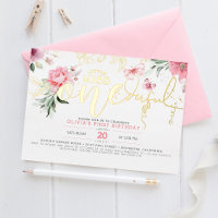 Little Miss ONE derful rose Floral 1er anniversair