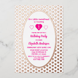 Invitation En Aluminium Little Sweethee 1er anniversaire