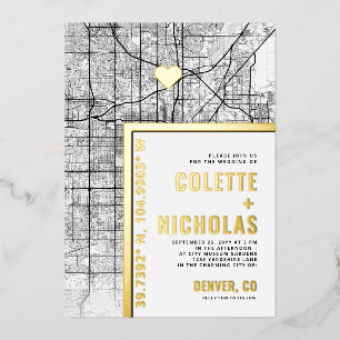 Invitation En Aluminium Localisateur d'Amour de Denver Mariage sur le th