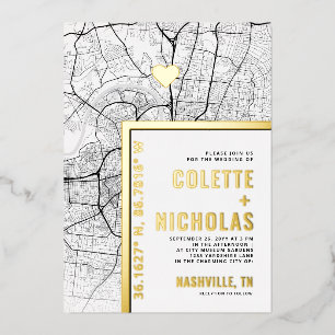 Invitation En Aluminium Localisateur d'amour de Nashville Mariage sur le