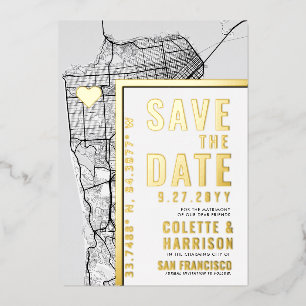 Invitation En Aluminium Localisateur d'amour de San Francisco   Économisez