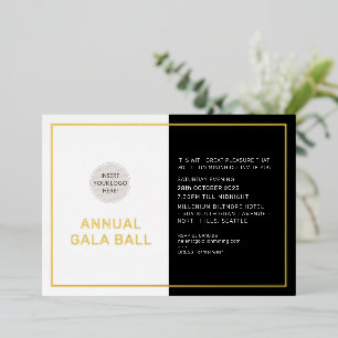 Invitation En Aluminium Logo de la société GALA BALL, noir formel cravate