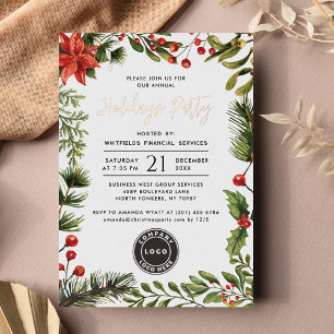 Invitation En Aluminium Logo de l'entreprise moderne pour la fête de Noël