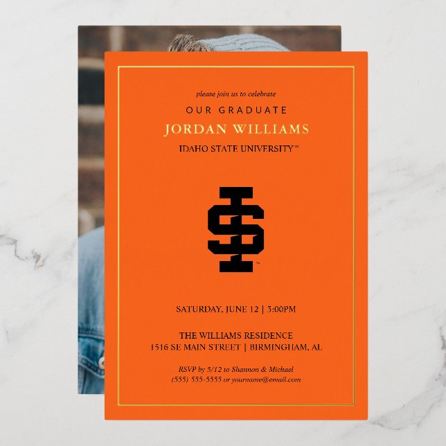 Invitation En Aluminium Logo des Bengals audacieux de l'Université d'État  (Recto/Verso)